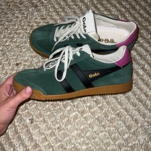 Gola Women’s Elan Sneakers Suede Green/Pink